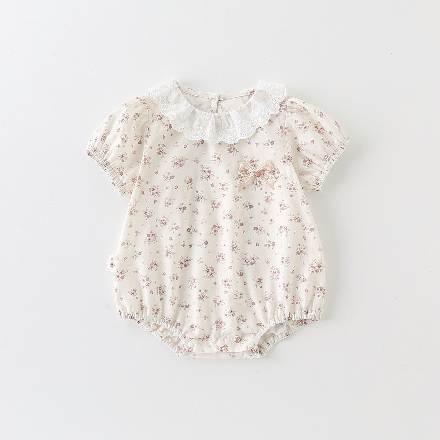 Baby floral jumpsuit, baby girl's 100-day banquet clothes, little girl's birthday photo clothing, summer bag fart clothes