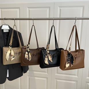 Wholesale Scarf Bow Handle Tote Bag for Women 2025 Spring New Light Luxury Shoulder Bag Trendy Internet Celebrity Underarm Bag