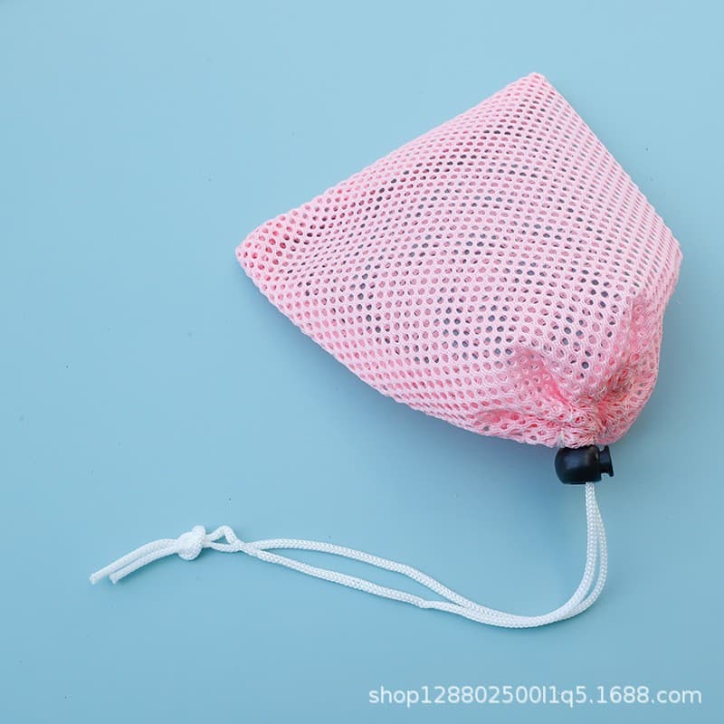 Fluorescent green pink drawstring mesh bag organization storage bag polyester filter drawstring mesh bag thickened