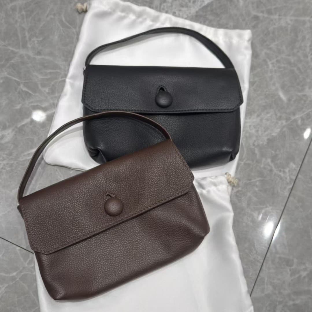 Soft lambskin Sally Bag handbag niche high-end envelope black round buckle flip small square bag