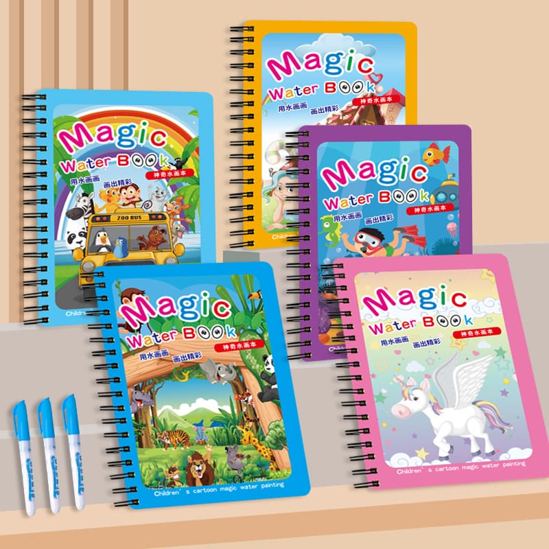 Magic water painting book, clear water stroke drawing book, girl baby educational children's washable painting book, boy toy