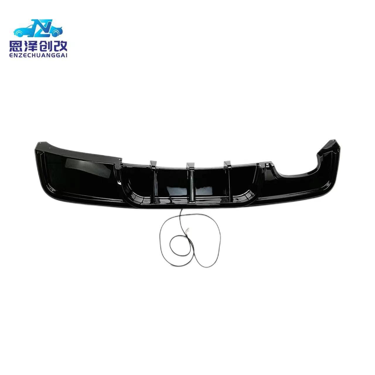 For BMW 1 Series E82 Single-Sided Dual-Outlet Exhaust Rear Lip with Vertical Strip Lights Rear Diffuser Gloss Black Body Kit