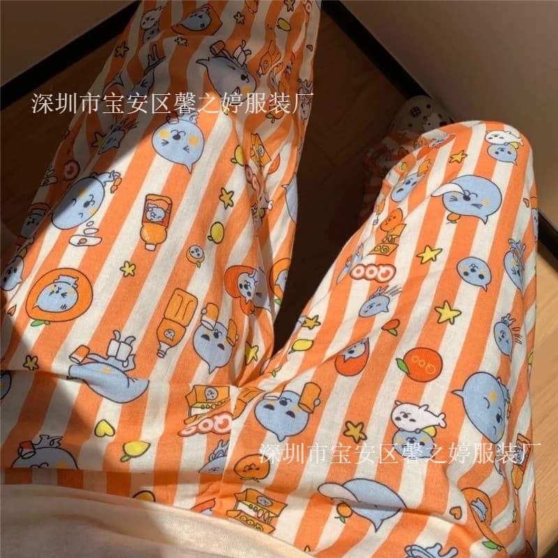 Factory wholesale women's thin cloud cotton pajama pants, popular online style, suitable for home wear and going out for walks