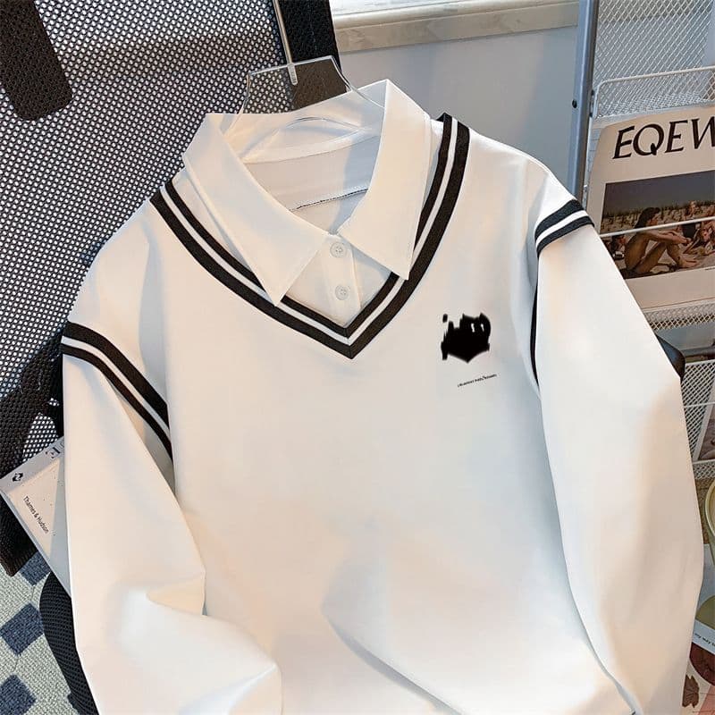 Simple Sweatshirt for Commuting Spring/Autumn New Korean Loose Layered Thin Top Casual Long Sleeve Trendy