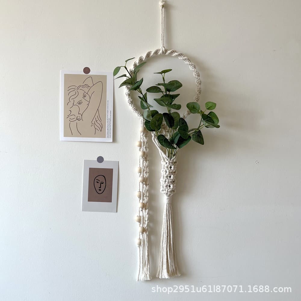 Korean Style DIY Handmade Woven Wall Hanging Decoration Dried Flower Storage Living Room Florist Guesthouse Atmosphere Tapestry