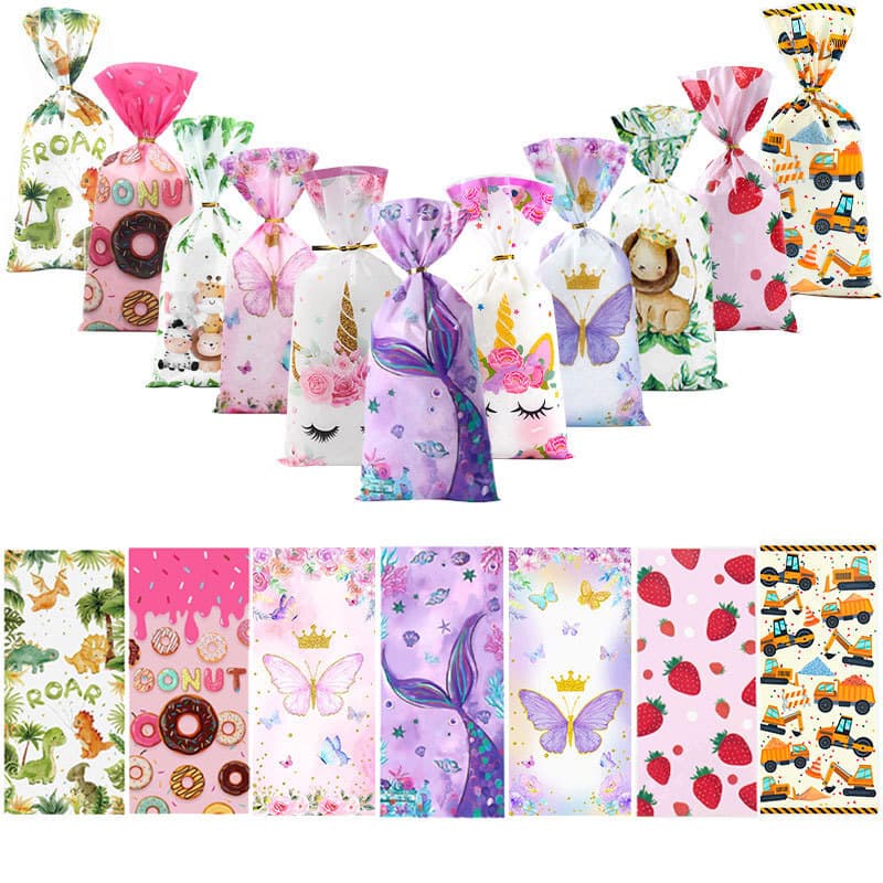Cross-Border Party Candy Bag Butterfly Mermaid Gift Bag Candy Packaging Bag OPP Flat Bag Food Packaging Bag