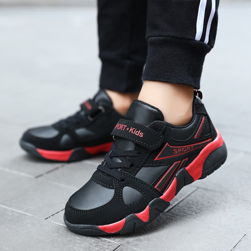 Boys' Spring/Autumn 2026 Casual Sports Shoes, Lightweight Soft Sole Leather Upper Boys' Sneakers
