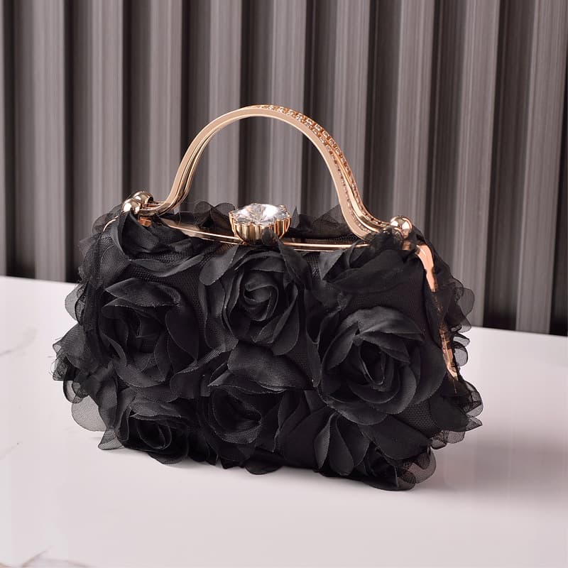 Best-Selling Floral Evening Bag for Weddings and Bridal Gowns, White Dress Bag, Cross-Border E-Commerce Factory Direct Party Bag