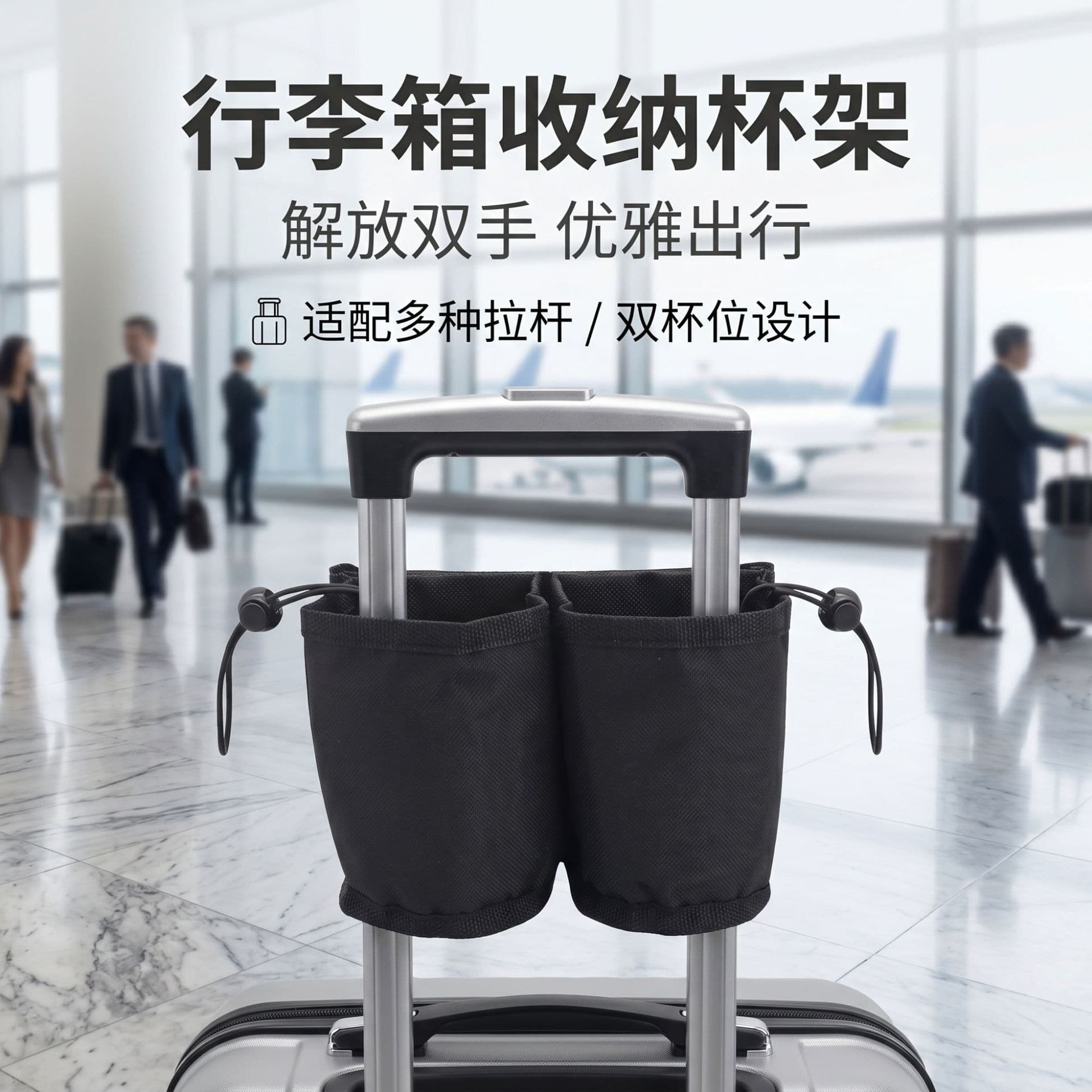 Luggage armrest storage bag beverage storage bag travel water cup holder suitcase trolley water cup storage bag hanging bag