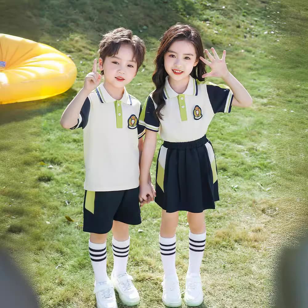 Green sportswear for kindergarten uniforms, elementary school class uniforms, graduation class outfits