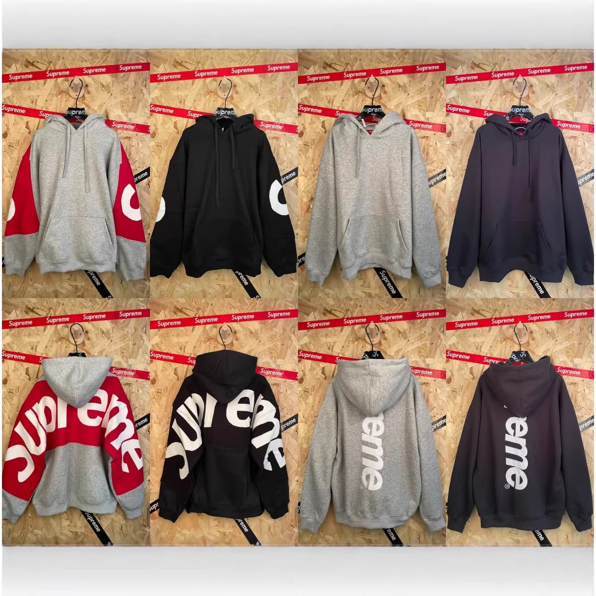 Correct version of supre sweatshirt embroidered logo European and American trendy brand casual sports tops for couples cross-border foreign trade dropshipping