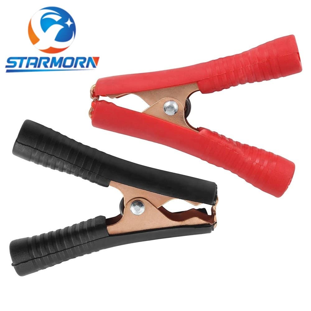 Alligator clip 100A insulated copper-plated battery replacement cable metal load jumper spring clip charging clip