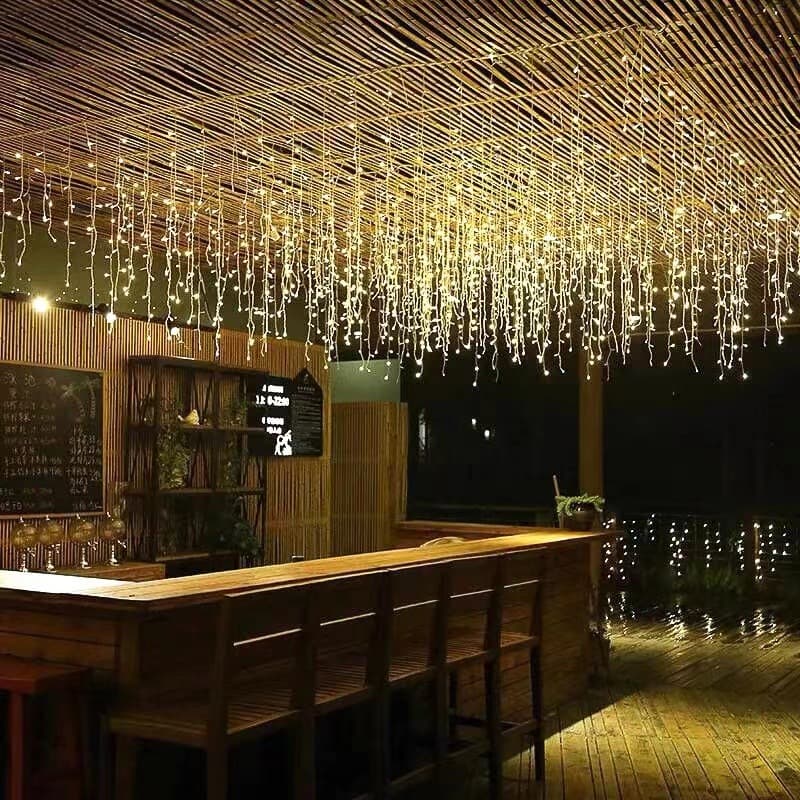 Cross-border String Lights Starry Sky Lights Ice Stick Lights Outdoor LED Curtain Ice Stick Lights Small Colorful Lights Holiday Street Decoration