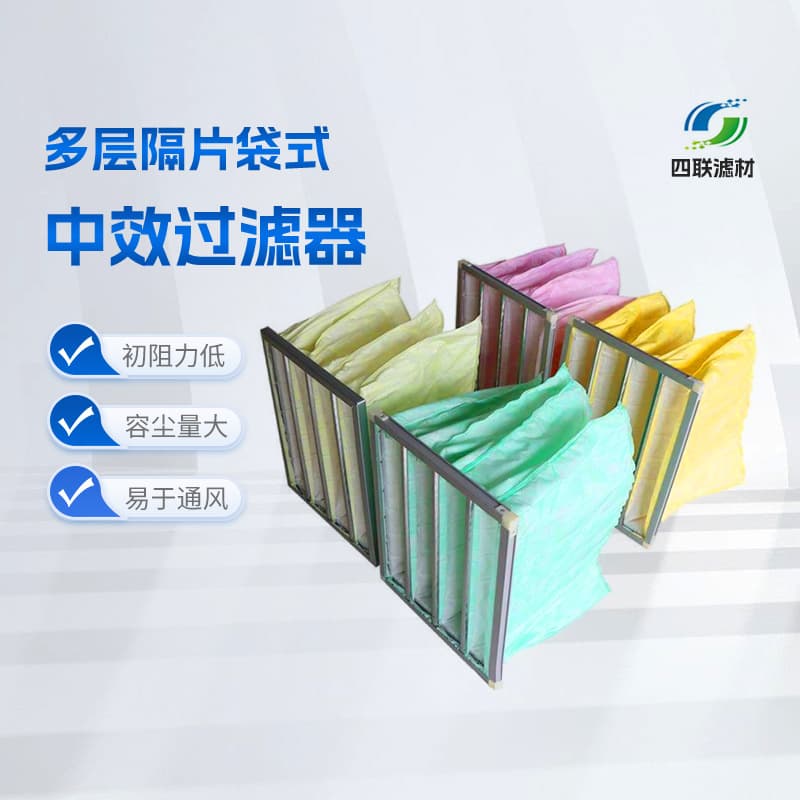 Medium efficiency bag filter non-woven air filter air conditioner industrial air outlet dust removal high air filtration