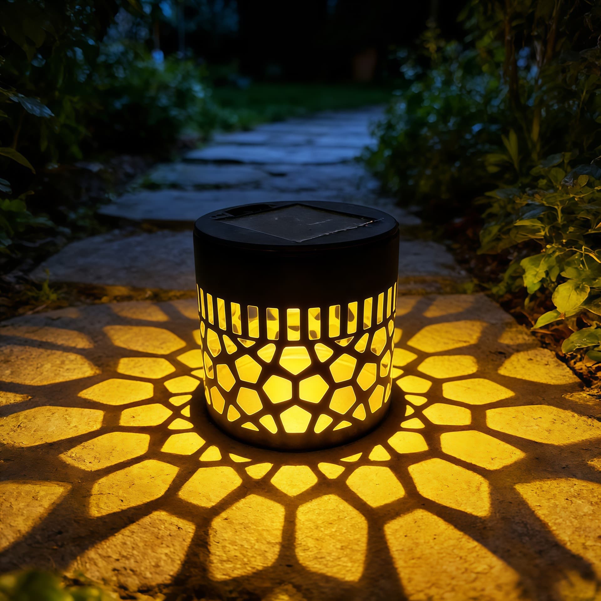 Cross-border Amazon Solar Geometric Projection Wall Lamp Outdoor Garden Decoration Landscape Wall Lamp