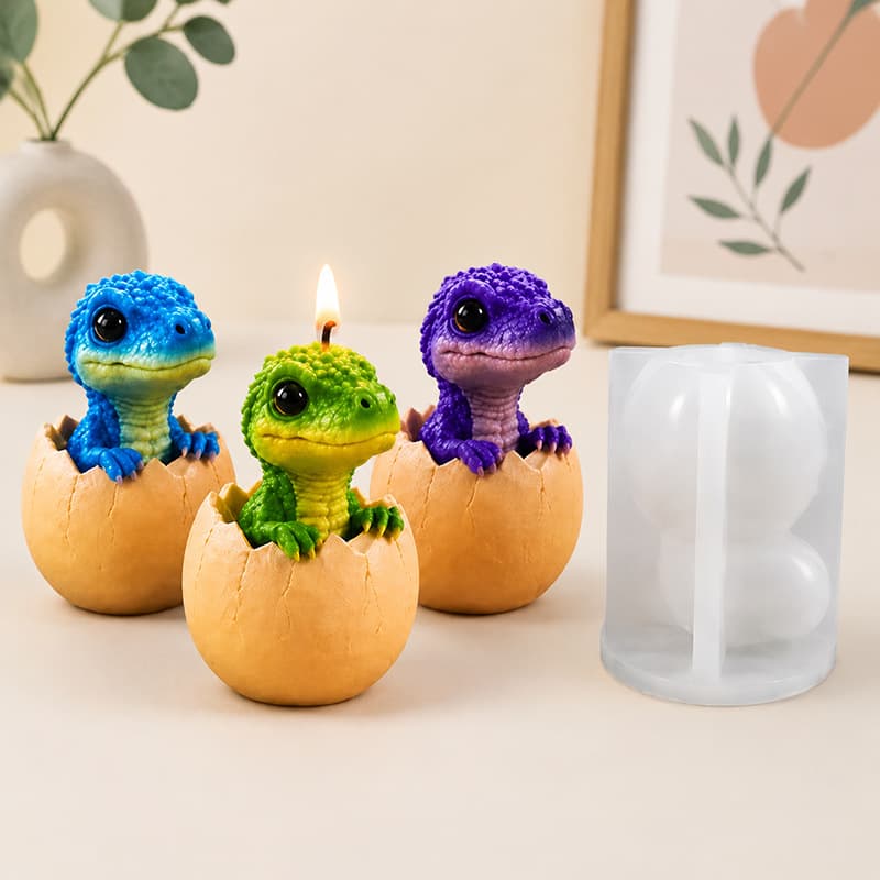 DIY Small Dinosaur Plaster Resin Mold Creative Food-Grade Scented Candle Ornament Silicone Mold Exclusively for Cross-Border Sales