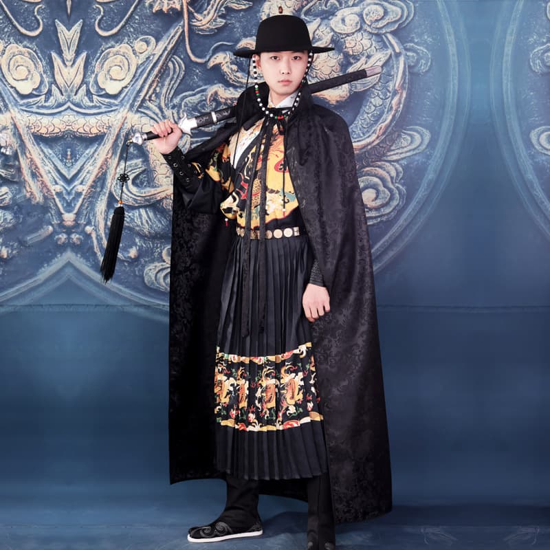 Boy's Hanfu Feiyu suit new style python robe Year of the Dragon performance costume Ming Dynasty ancient costume Jin Yiwei cloak hat suit for men