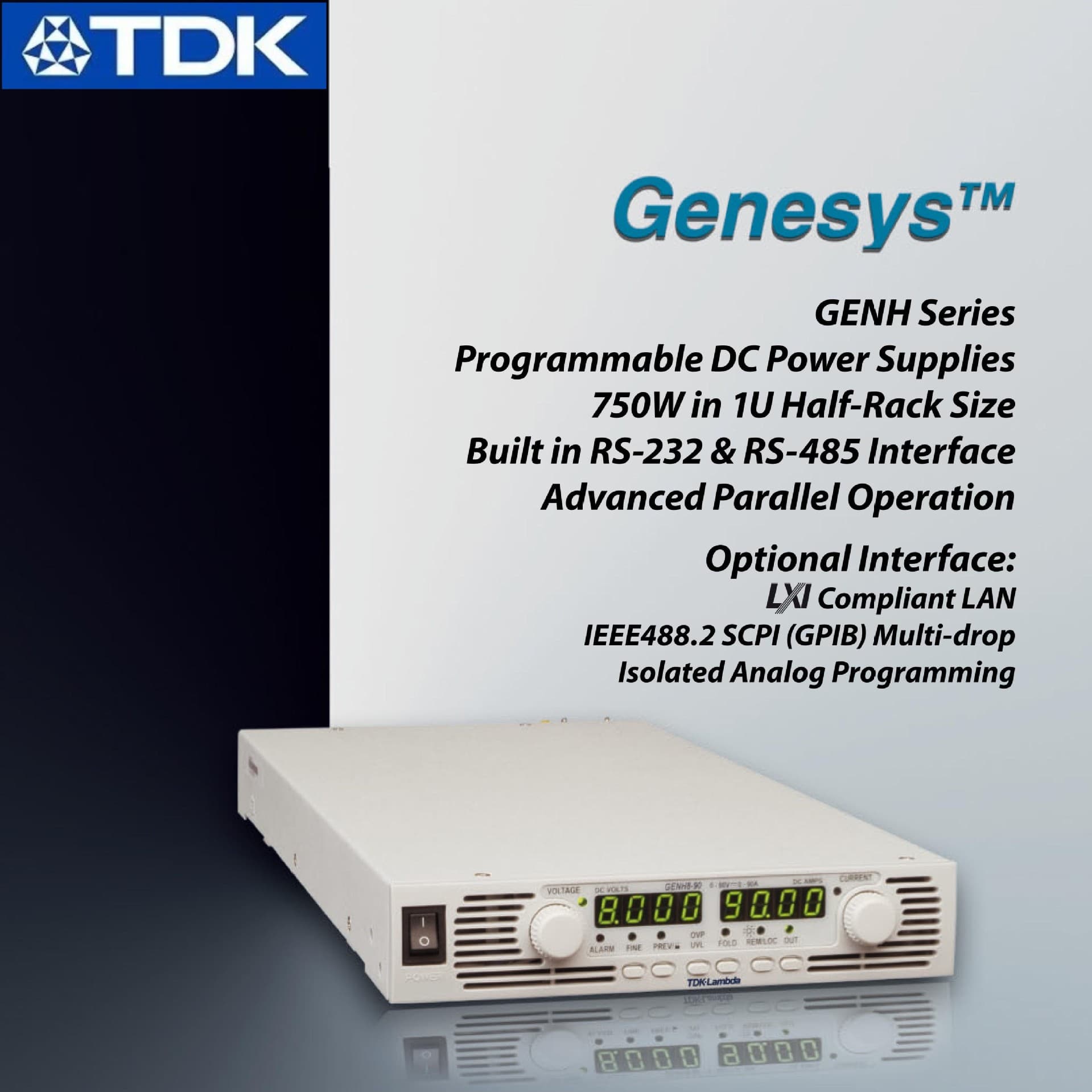 TDK-GENH-6-100/20-38/150-5 Programmable DC Power Supply Genesys Series 750W