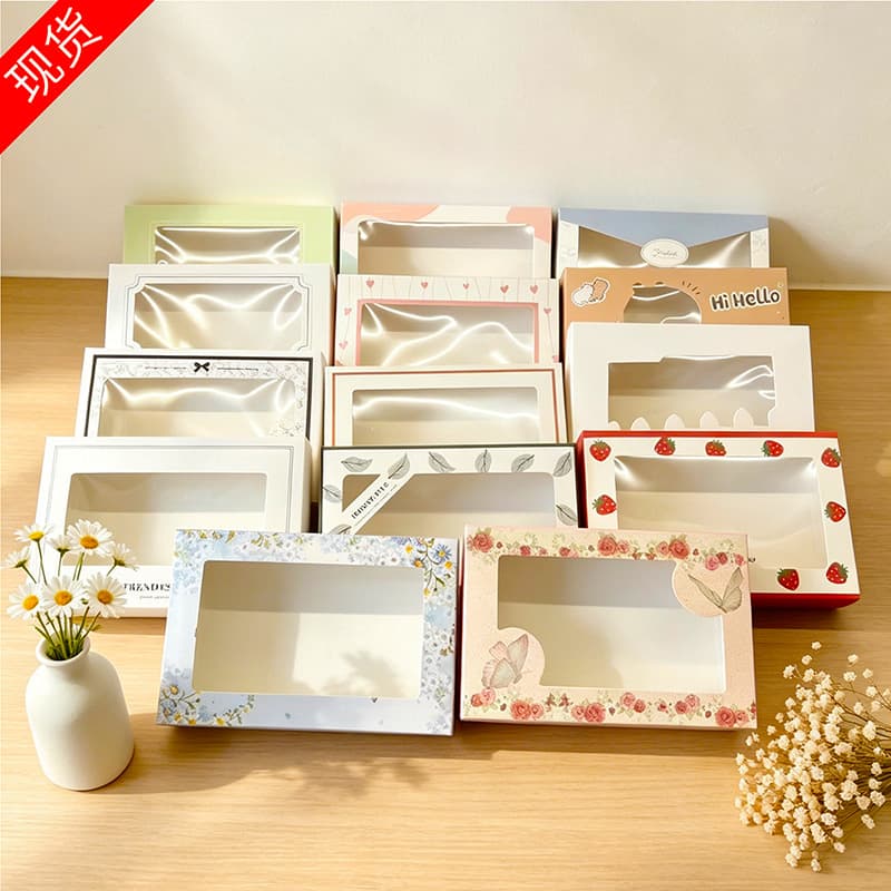 Kraft Paper Underwear Packaging Box with PVC Window, White and Pink, for Men and Women