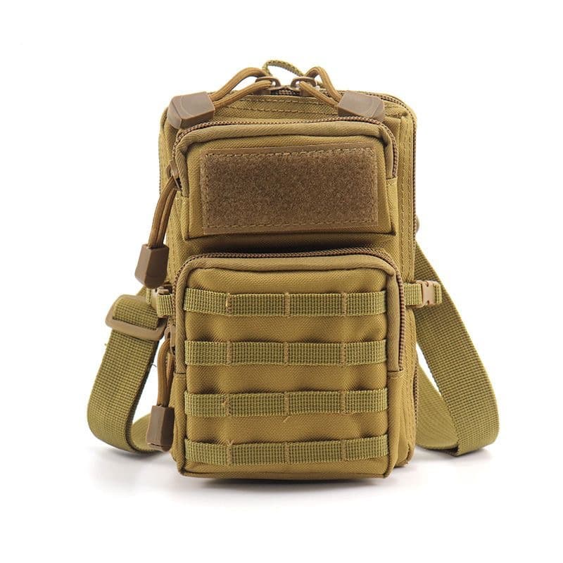 Outdoor Multifunctional Phone Pouch for Men, Belt-Worn 7-Inch Single-Shoulder Crossbody Tactical Waist Bag, Vertical Phone Sports Waist Pack