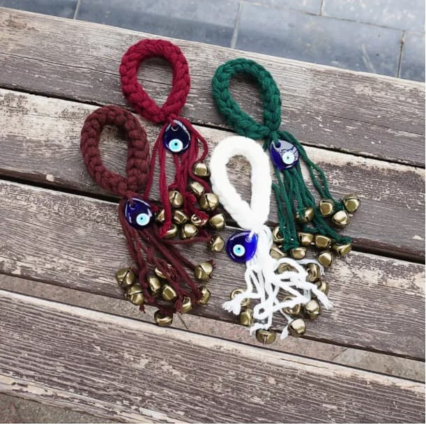 Four-color Witch Bells Suitable for Door Rope Braiding Witch Ornament Door Handle Pendant Home Magic Supplies Decor