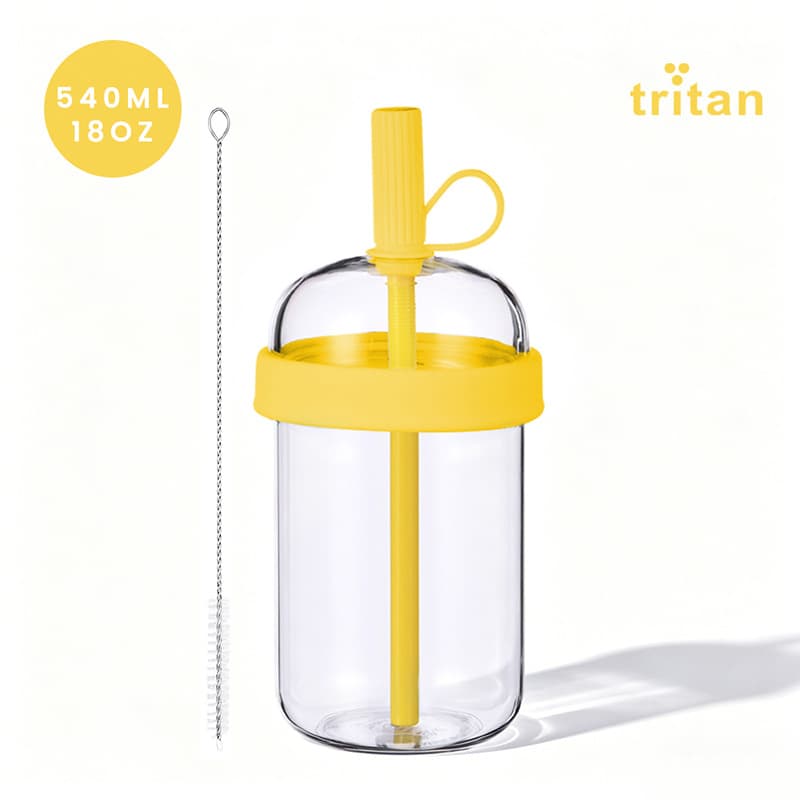 2026 New 540ml Straw Cup Milk Tea Cup Coffee Cup Multi-color Cross-border Portable Tritan Straw Water Bottle