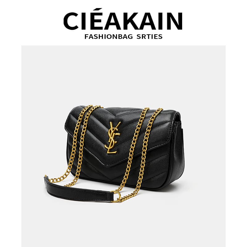 2025 New Designer-Style Chain Bag Small Square Bag Premium Shoulder Crossbody Bag This Year's Trendy Envelope Bag for Women