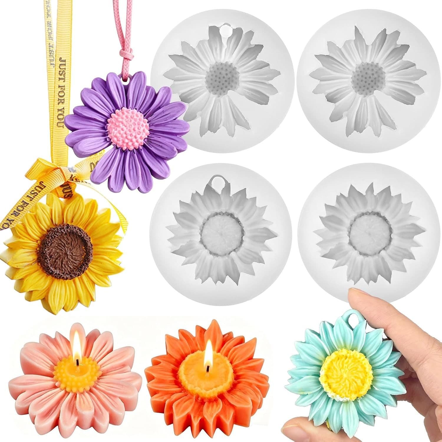 Cross-border sunflower mold DIY candle aromatherapy plaster diffuser stone soap making tool silicone mold