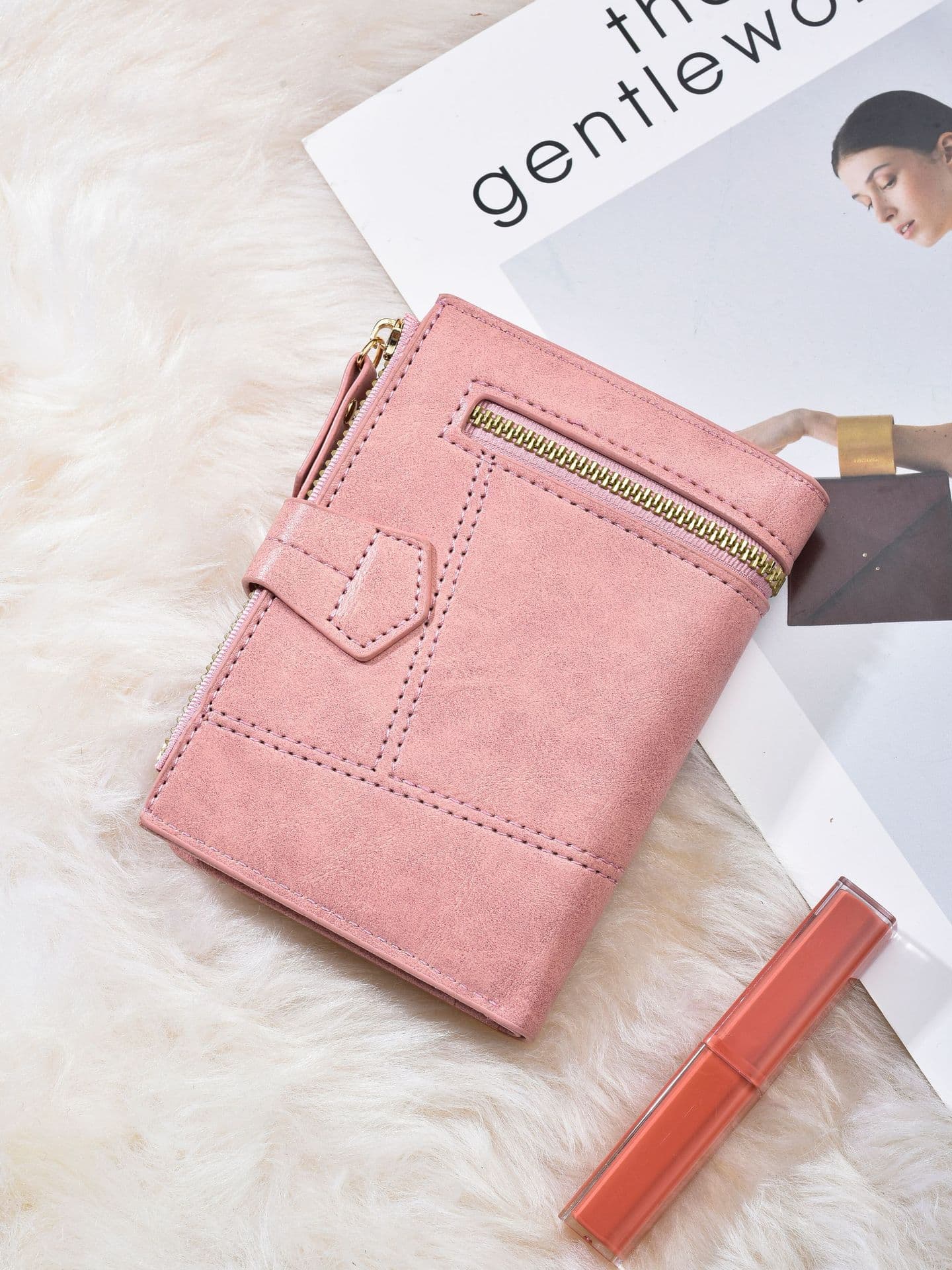 2026 New Women's Wallet Short Style Fashionable Small Clutch PU Leather Multi-Card Slot Zipper Coin Purse Wallet