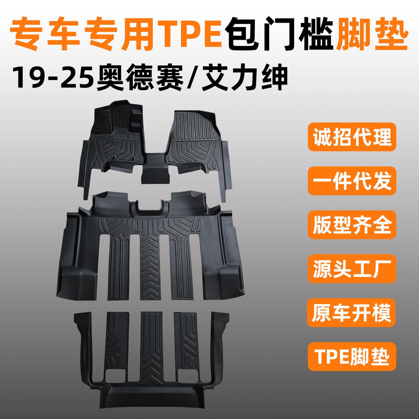 Suitable for Honda Odyssey/Elysion Car Floor Mats, TPE Threshold Floor Mats, Eco-Friendly and Odorless Floor Mats
