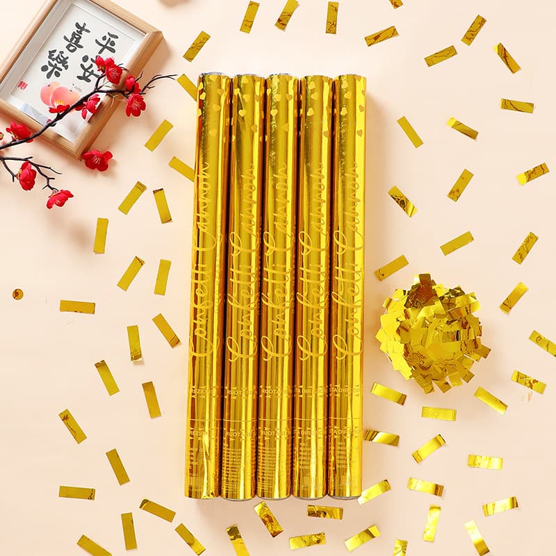 Golden Sequin Confetti Wedding Cannon Handheld Confetti Tube Opening Ceremony Confetti Cannon Live Broadcast Confetti Tube Wedding Supplies Collection