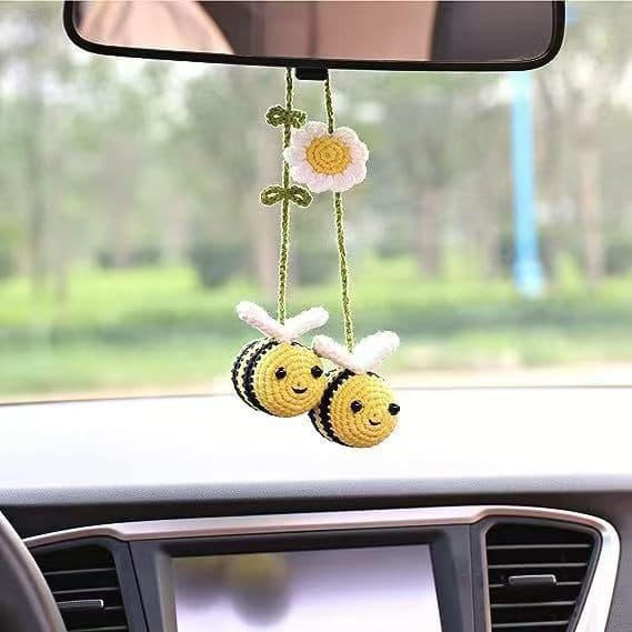 Amazon TikTok Hot Selling Cross-Border Handmade Crochet Car Hanging Decoration Spring Little Bee