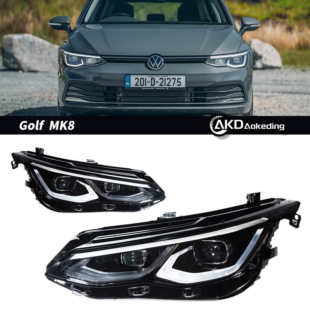 For 21-24 Volkswagen Golf 8 Headlight Assembly Modified High Spec LED MK8 Golf 8 Projector Light