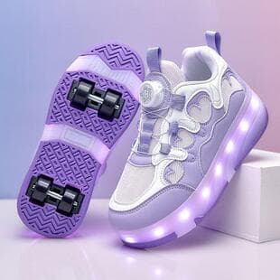 Heel Wheels Shoes Girls Roller Skates Children Flashing Light Shoes 2026 Spring New Style Middle Big Kids Wheels Roller Skates Boys