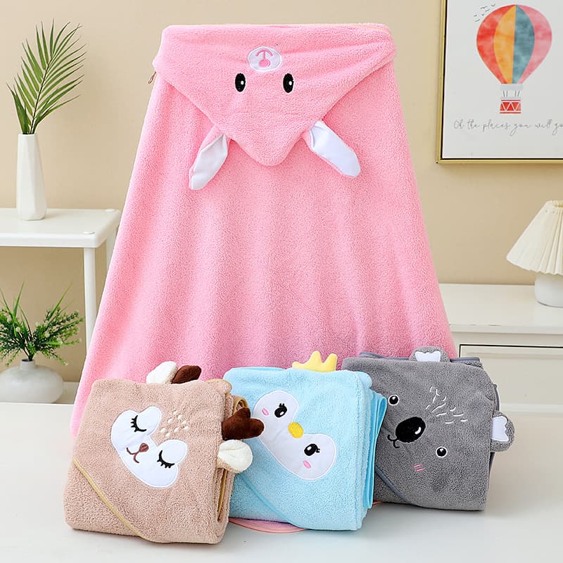 Factory direct children's hooded bath towel, softer than pure cotton gauze, absorbent blanket, baby infant towel blanket swaddle