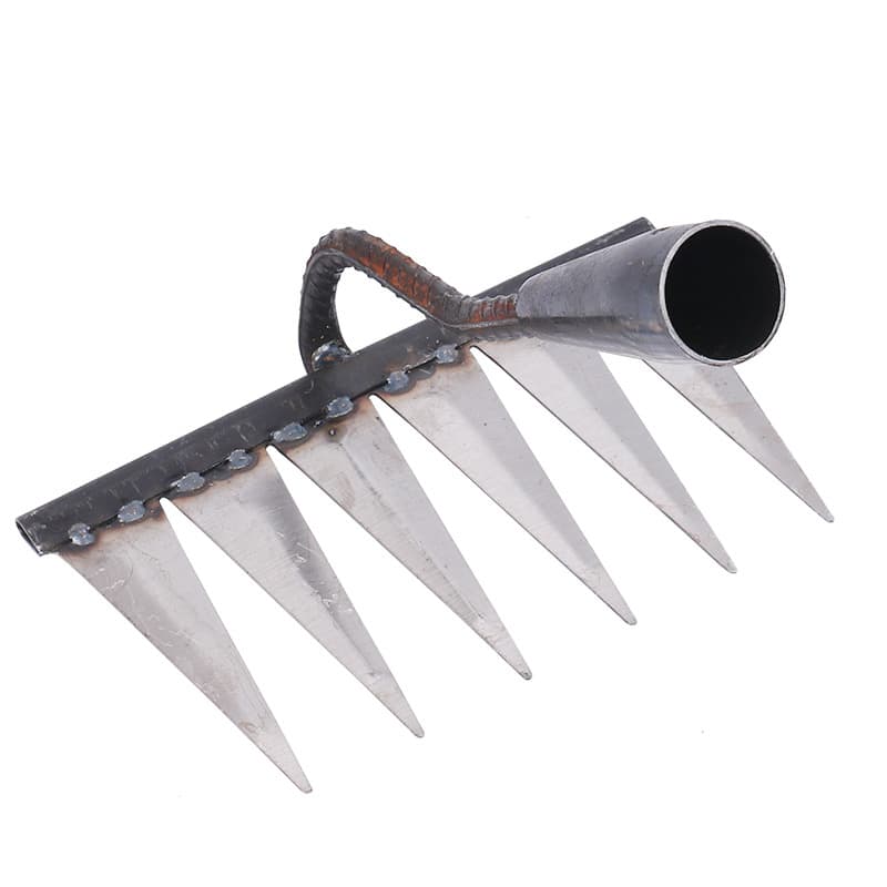 Long Handle Six-Tooth Seven-Tooth Garden Tool for Farm Use Grass Cutting Flat Broom Iron Rake Landscape Maintenance Tool
