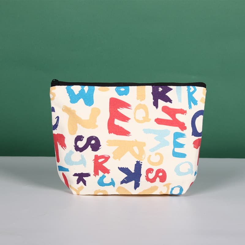 Custom Canvas Pencil Case for Cross-Border E-Commerce, Amazon Foreign Trade Canvas Wallet, Cosmetic Storage Bag, Factory Stock Wholesale