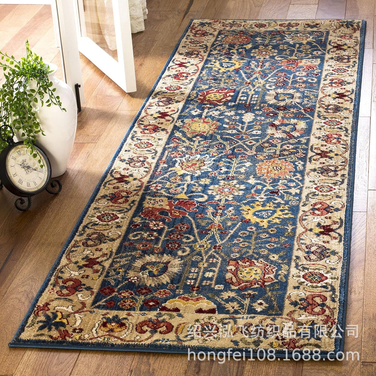 Runner Rug Mat Traditional Oriental Design Easy Care for Living Room Bedroom Dining Room High Traffic Areas