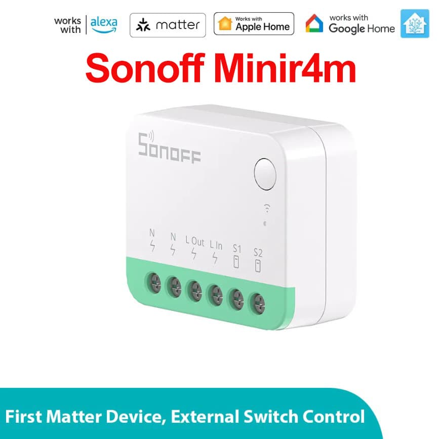 Sonoff Minir4m Matter Protocol WiFi Mini Smart Switch Compatible HomeKit Tuya Smart Home Automation