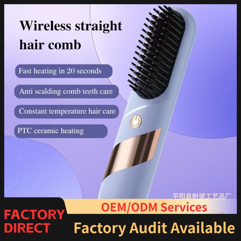 Hair Straightener Comb Heating Curler Wet Dry Portable