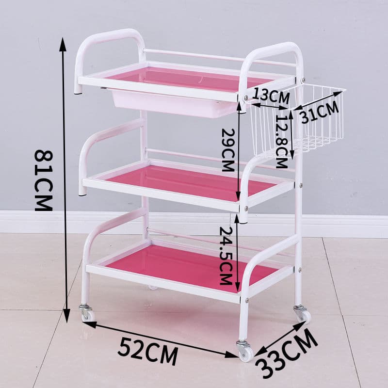 Beauty Trolley, Beauty Salon Instrument Small Shelf Cart, Household Storage Rack, Manicure Cart, Embroidery Cart, Gonglian Yan