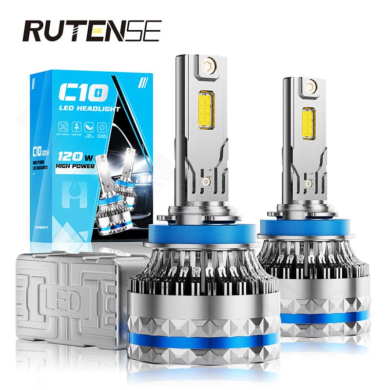 New Car Headlight C10 LED Headlight 120W High Power H7 H11 H4 High/Low Beam Integrated Front Light