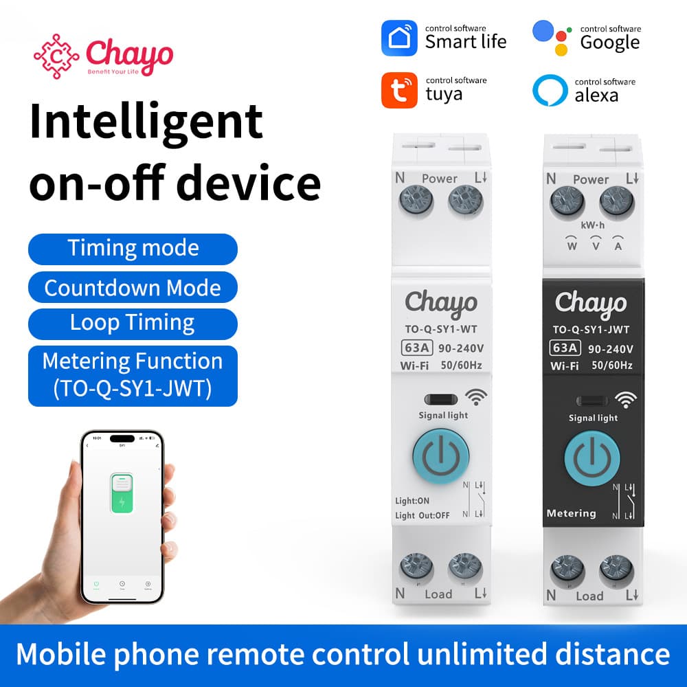 Tuya WiFi Smart Home Switch App Remote Wireless Mobile Smart Control Switch Circuit Breaker