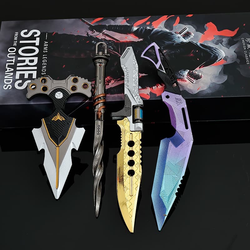 Dark Zone Game Peripheral Weapon M9 Panjia Winner Graffiti Assault Knife Sword Model Ornament Toy Craft