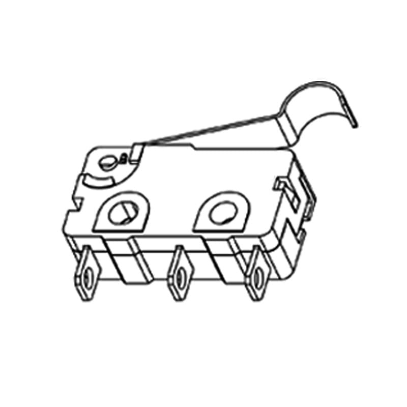 Curved handle welded three-pin terminal small micro switch 5A current 40T125 dust-proof micro switch manufacturer