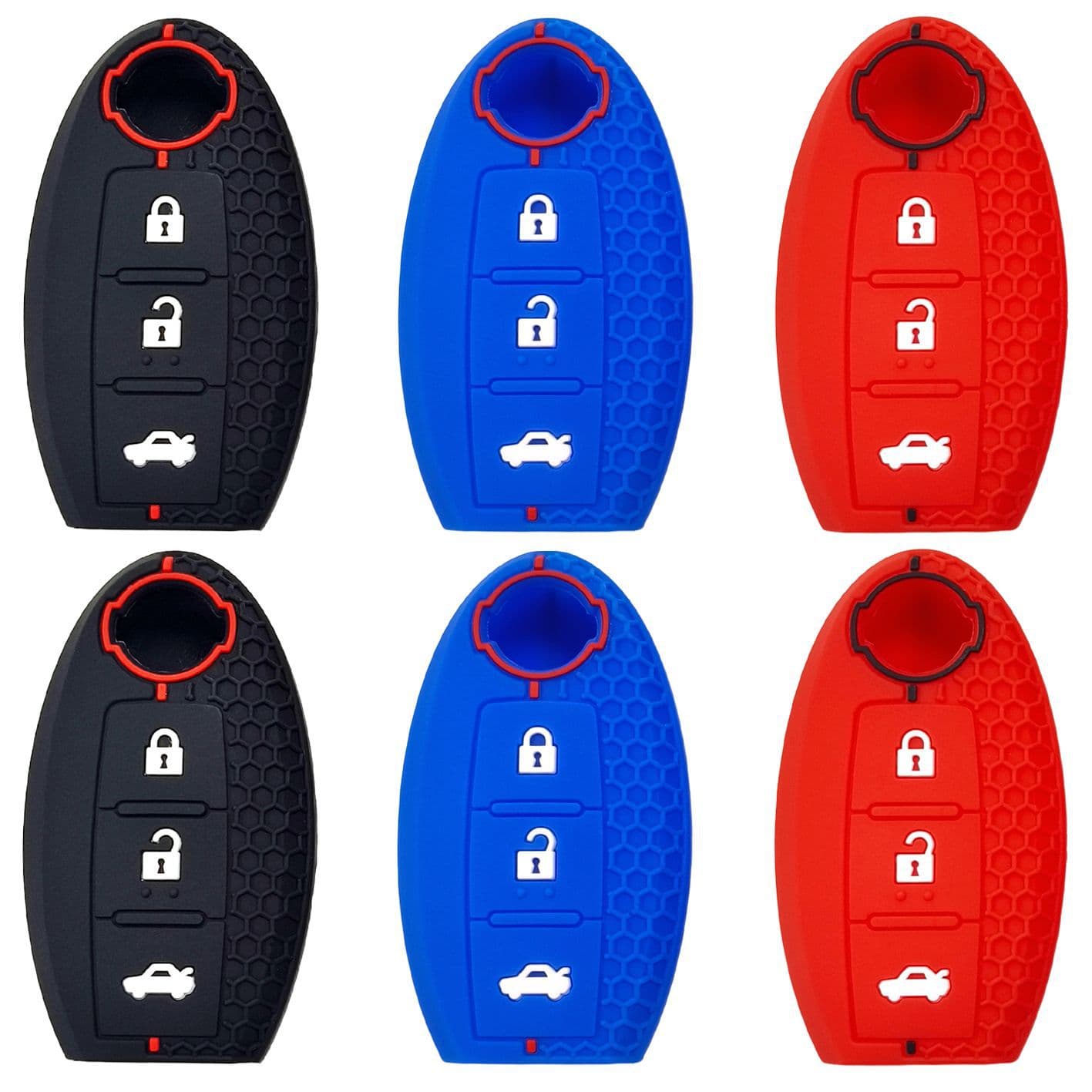 Suitable for Nissan Teana Smart 3-Key Honeycomb Car Key Cover Nissan Sylphy X-Trail Qashqai Silicone Key Bag