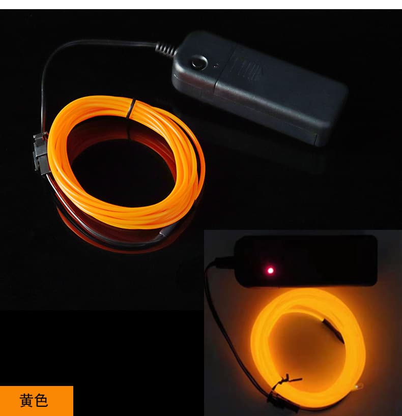 Glow Wire Cold Light Wire EL Electroluminescent LED Light Strip, 2m 3V Battery Box Set Factory Price Wholesale Hot Sale