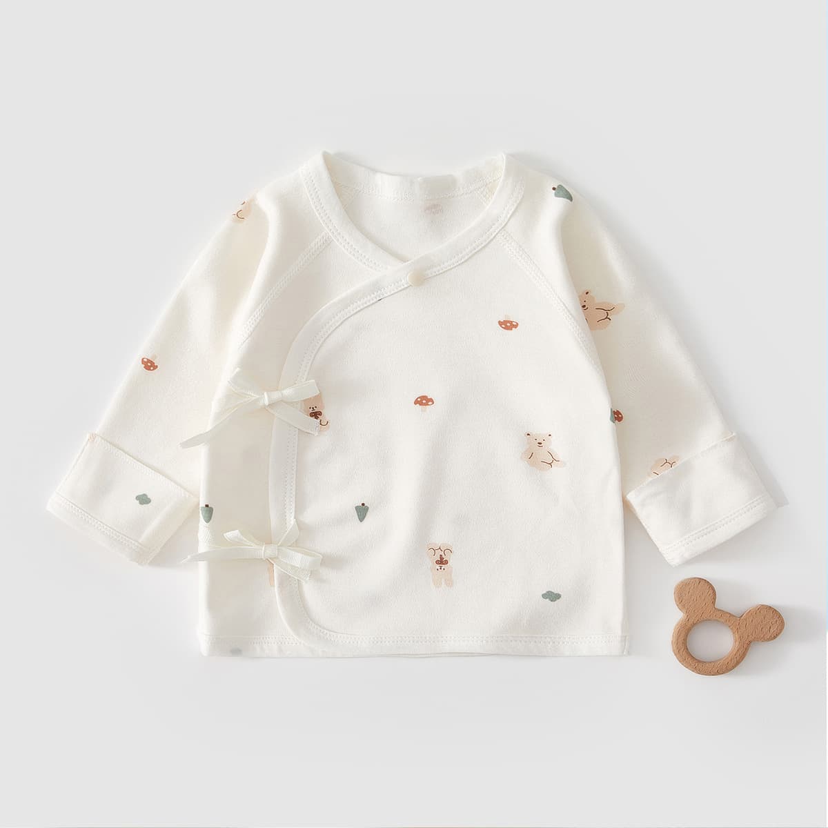 Newborn Baby Clothes Size 52, 0-3 Months Half-Back Shirt, Spring/Autumn Thin Single Layer, Monk Style