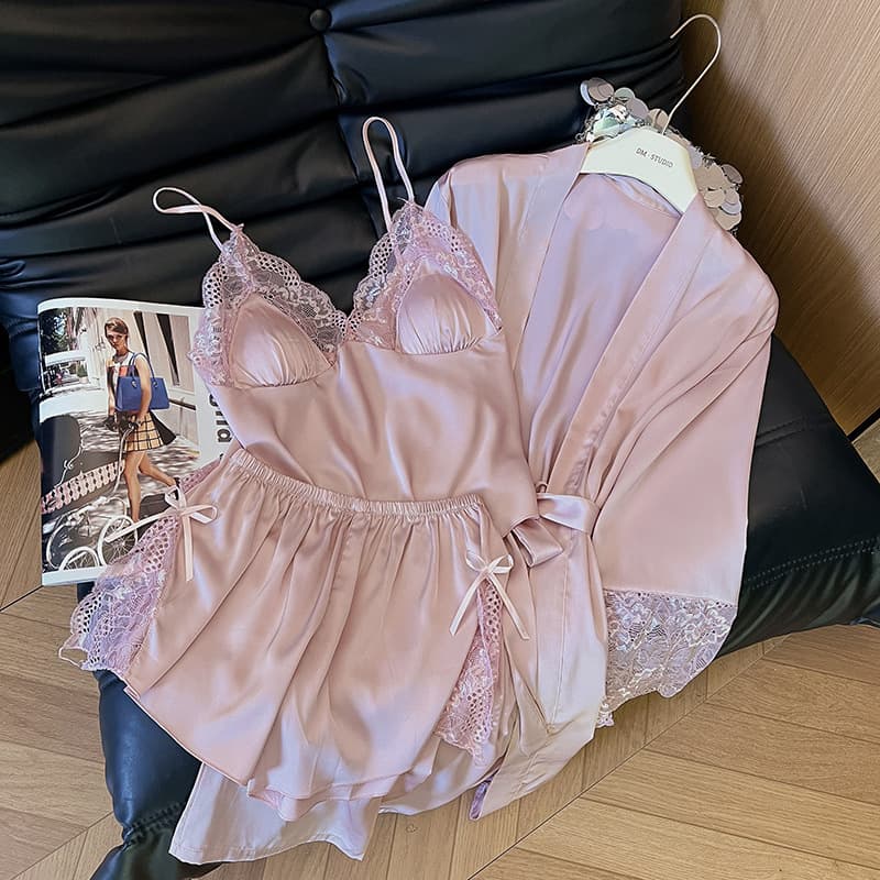 Summer Simple Solid Color Camisole Two-Piece Set: Chic, Sexy, Cool, Thin Ice Silk Loungewear, Trendy Style