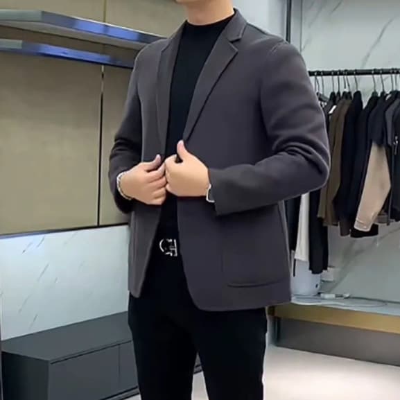 2025 Autumn and Winter Suit Double-sided Woolen Non-Cashmere Casual Men's Small Suit Woolen Jacket Woolen Short Coat